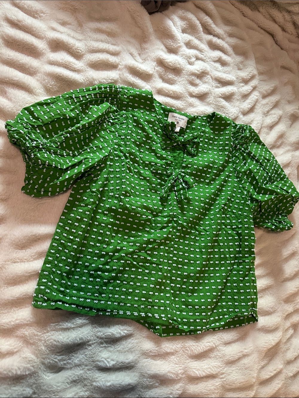 Kate Spade Green Women’s Tie-Neck Blouse XS - Picture 3 of 7